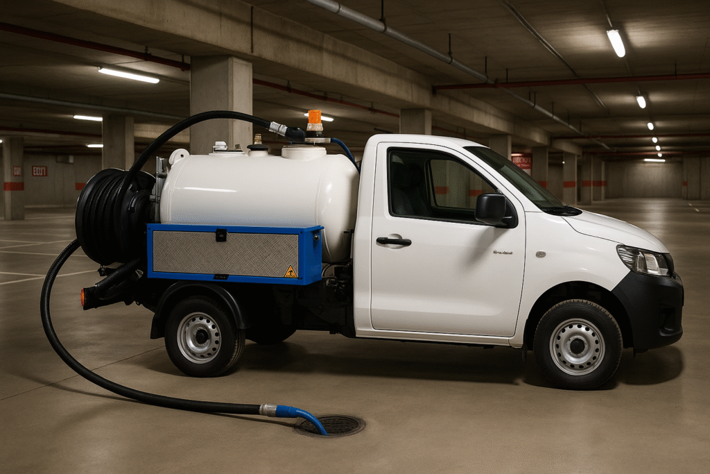 Pourquoi utiliser un mini camion de débouchage dans un parking