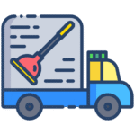van (1) drain cleaning truck
